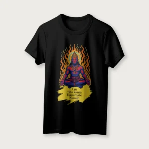 Om Sita Rama Hanumate Namah | English | Unisex T-Shirt | 100% Cotton | Regular Fit | Spiritual Graphic Tee | D1