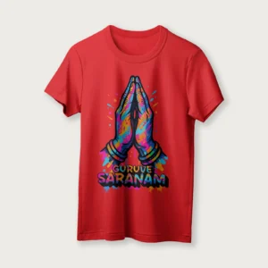 Guruve Saranam | English | Unisex T-Shirt | 100% Cotton | Regular Fit | Spiritual Graphic Tee | D2